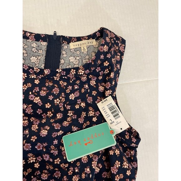 Copper Key Navy Blue Floral Sleeveless Jumpsuit Size L New With Tags - Picture 8 of 8
